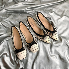LIZAKOSHT  -  Summer Polka dot air mesh shoes women loafers sneakers woman flats espadrilles pointed toe bow-knot breathable moccasins