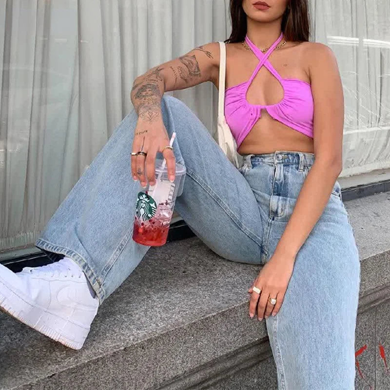 LIZAKOSHT  -  Women Wide Leg Jeans Straight Leg Baggy Jean High Waist Pants  Y2k Mom Jeans for Women  Fashion Loose Full Length Streetwear