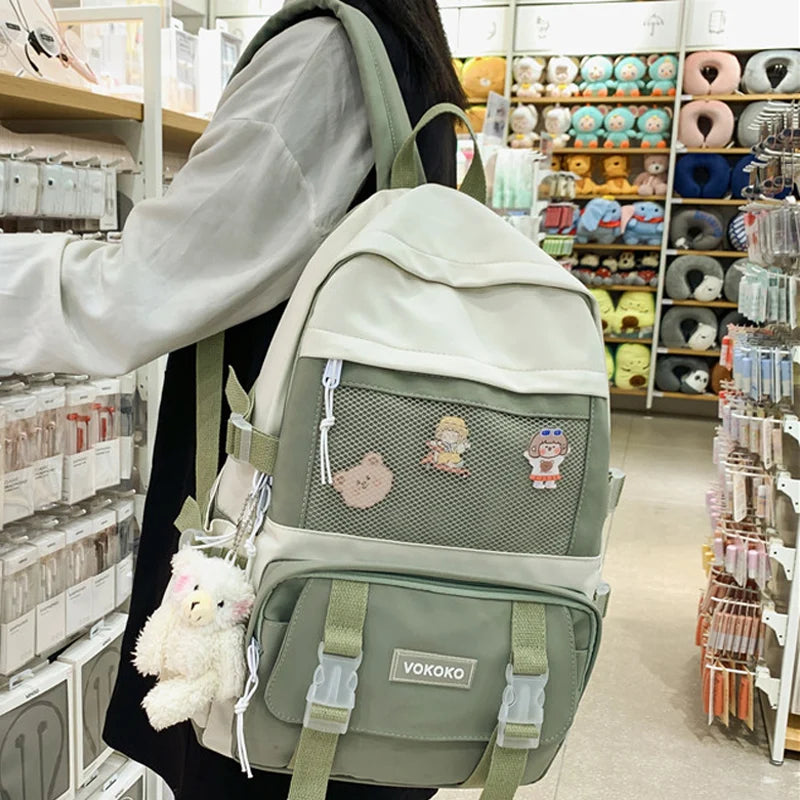 LIZAKOSHT  -  New Waterproof Nylon Mochila School Backpack for Teenage Girls Large Capacity Double Shoulder Bagpack Backpacks Purse
