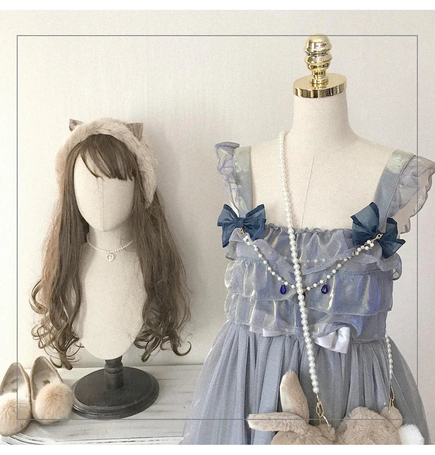 LIZAKOSHT  -  Princess tea party kawaii girl gothic loli Ruffle cosplay jsk vintage cute lace bowknot  high waist Retror jsk Lolita cos loli