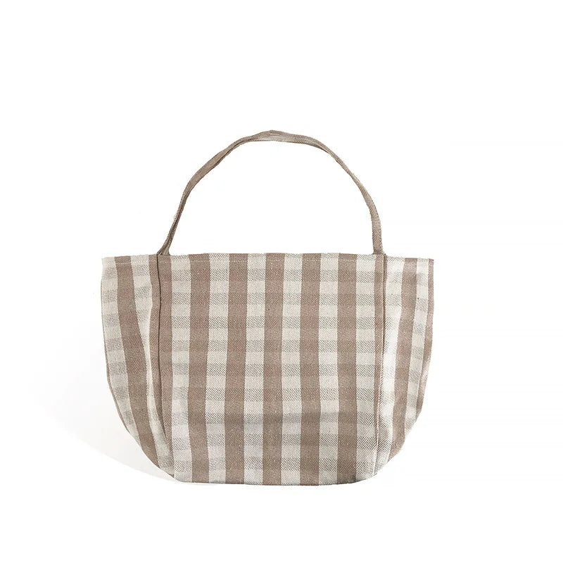 LIZAKOSHT  -  Women Cotton  Stripes Shoulder Bag Large Capacity Shoulder Bag Ladies  Casual Shopping Handbag