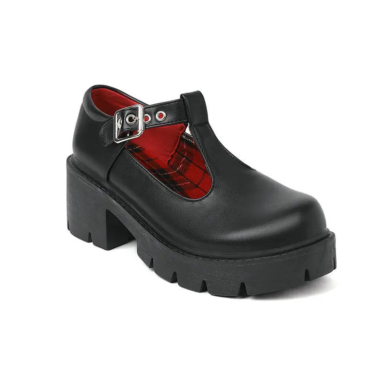 LIZAKOSHT  -  Shallow Mouth Round Toe Shoes Woman Flats Elegant Oxfords Clogs Platform Casual Female Sneakers Dress Leather Creepers PU High L
