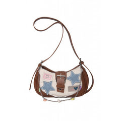 Harajuku Bag Y 2000 Xi Plush Underarm Bag Niche Five-Pointed Star Crossbody Crescent Shoulder Bag Women's Bag