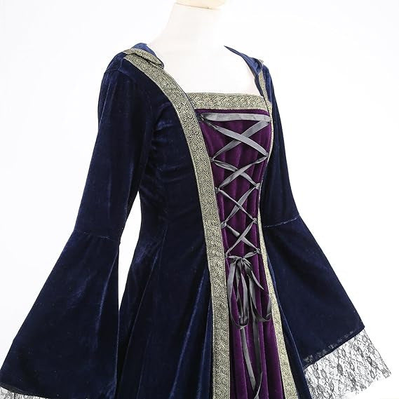 pretty halloween costumes 2024 Women's Medieval Renaissance plus Size Medieval Role Play Dress