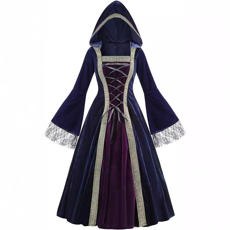 pretty halloween costumes 2024 Women's Medieval Renaissance plus Size Medieval Role Play Dress
