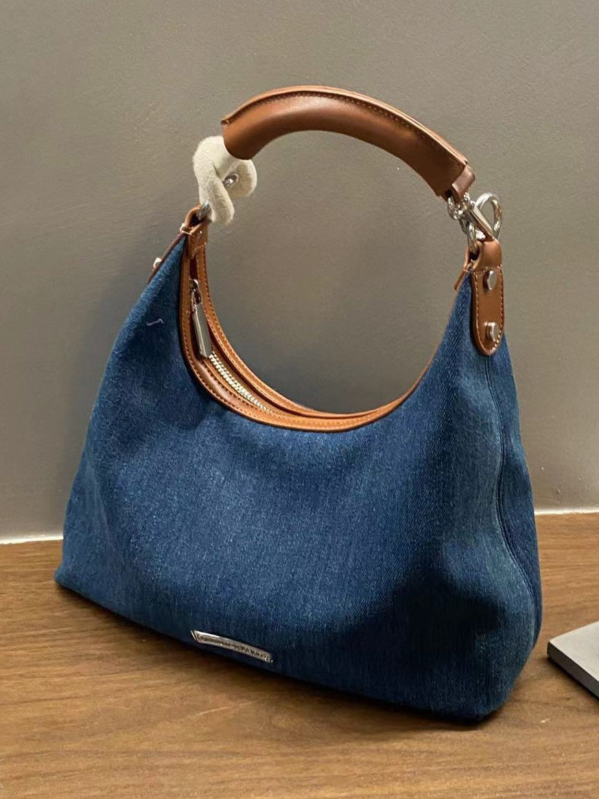 2024 New Large Capacity Tote Hong Kong Style Retro High-Grade Underarm Bag Fashion Trendy Shoulder Commuter Bag for Women