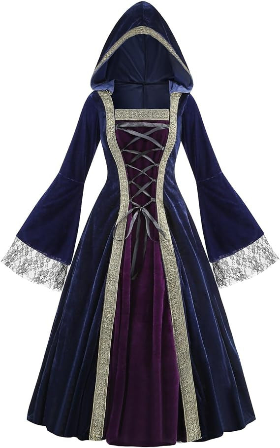 pretty halloween costumes 2024 Women's Medieval Renaissance plus Size Medieval Role Play Dress