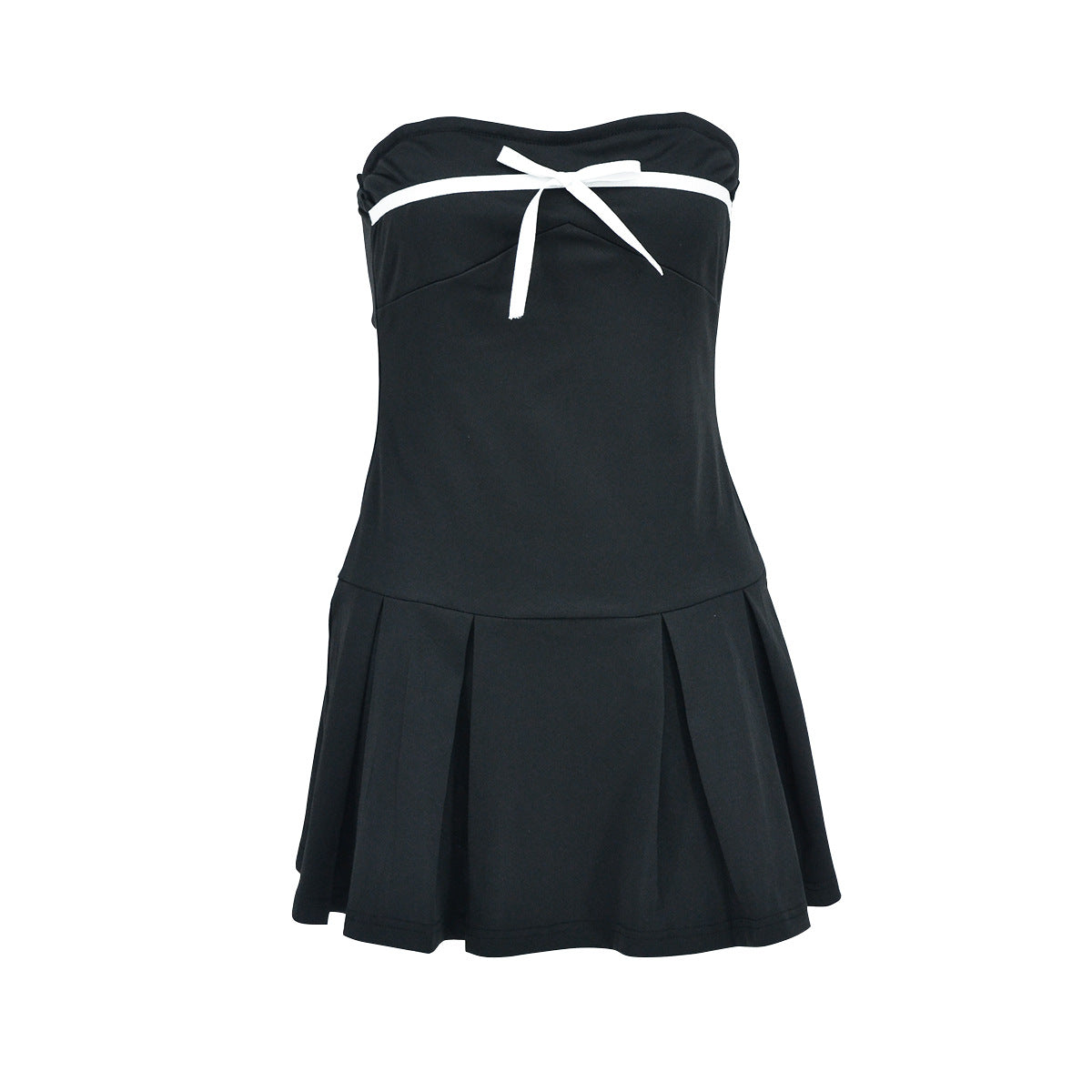 LIZAKOSHT  -  Stylish Impression Strapless Ruffled Skater Dress