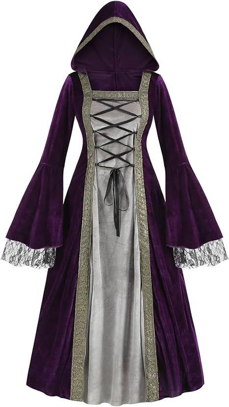 pretty halloween costumes 2024 Women's Medieval Renaissance plus Size Medieval Role Play Dress