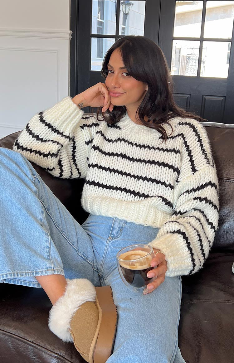 fall outfits 2024 Autumn and Winter New Striped Sweater Sweater round Neck Long Sleeve Loose Casual Pullover Sweater Top
