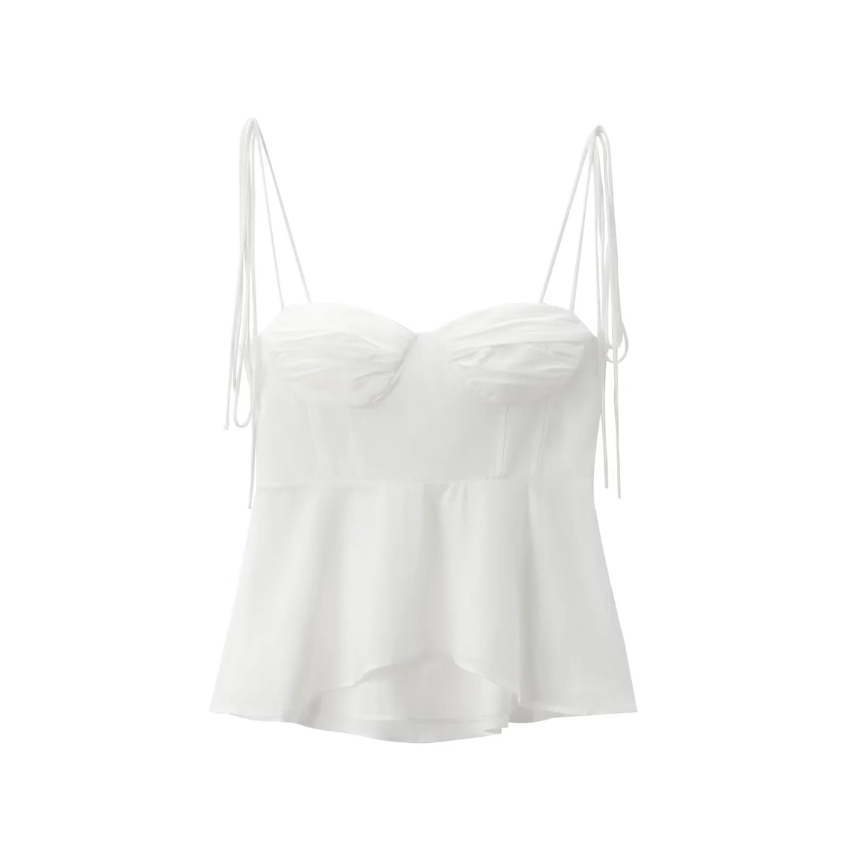 y2k outfits Style 2024 Summer New Women's Solid Color Sleeveless Pleated Strap Corset Top