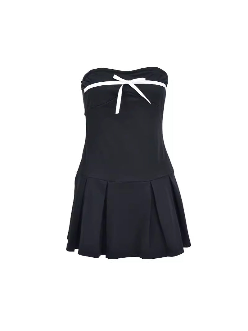 LIZAKOSHT  -  Stylish Impression Strapless Ruffled Skater Dress