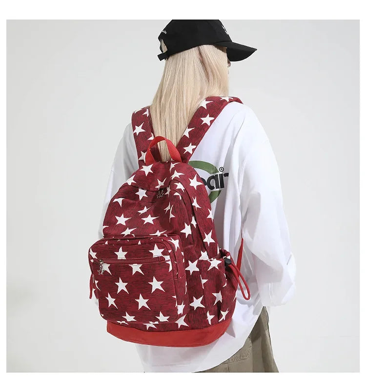 LIZAKOSHT  -  High-capacity Vintage Grunge Men Backpacks All Match Simple Fashion Star Letter Schoolbags Y2k Aesthetic Trendy Backpack Women