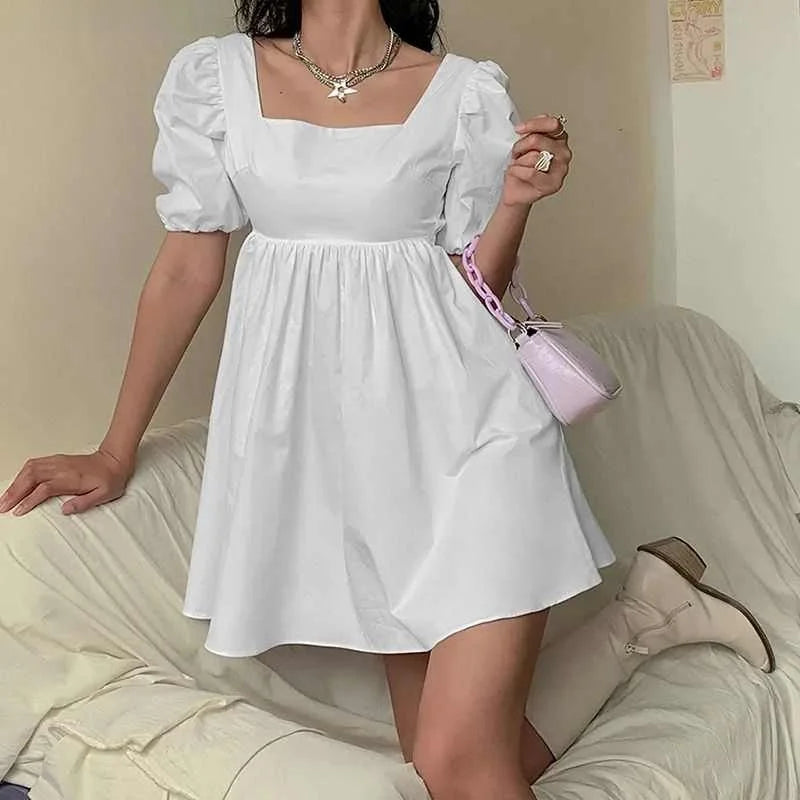 LIZAKOSHT  -  Slim Fit Bal One Collar Dr Women's Ele Sle ort Sve Cotton Summer Dr Floral Embellied A-Line Skirt