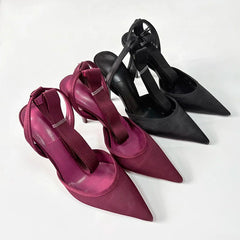 LIZAKOSHT  -  Stiletto Heels Ladies Shoes Luxury Female Party Wedding Pointed Toe Summer Sexy Fashion Ankle Strap Woman Heeled Sandals Pumps