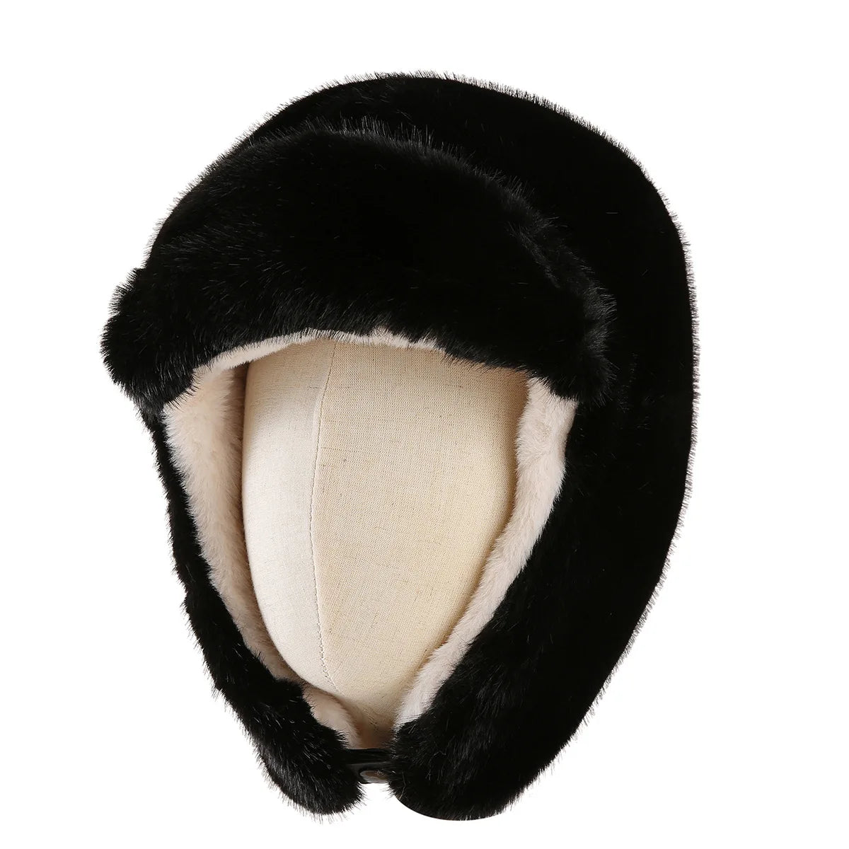 LIZAKOSHT  -   Women Men Winter Faux Fur Trapper Hat Warm Plush Earflap Hat Windproof Buckle Russian Ushanka Ski Snow Cap for Cold Weather
