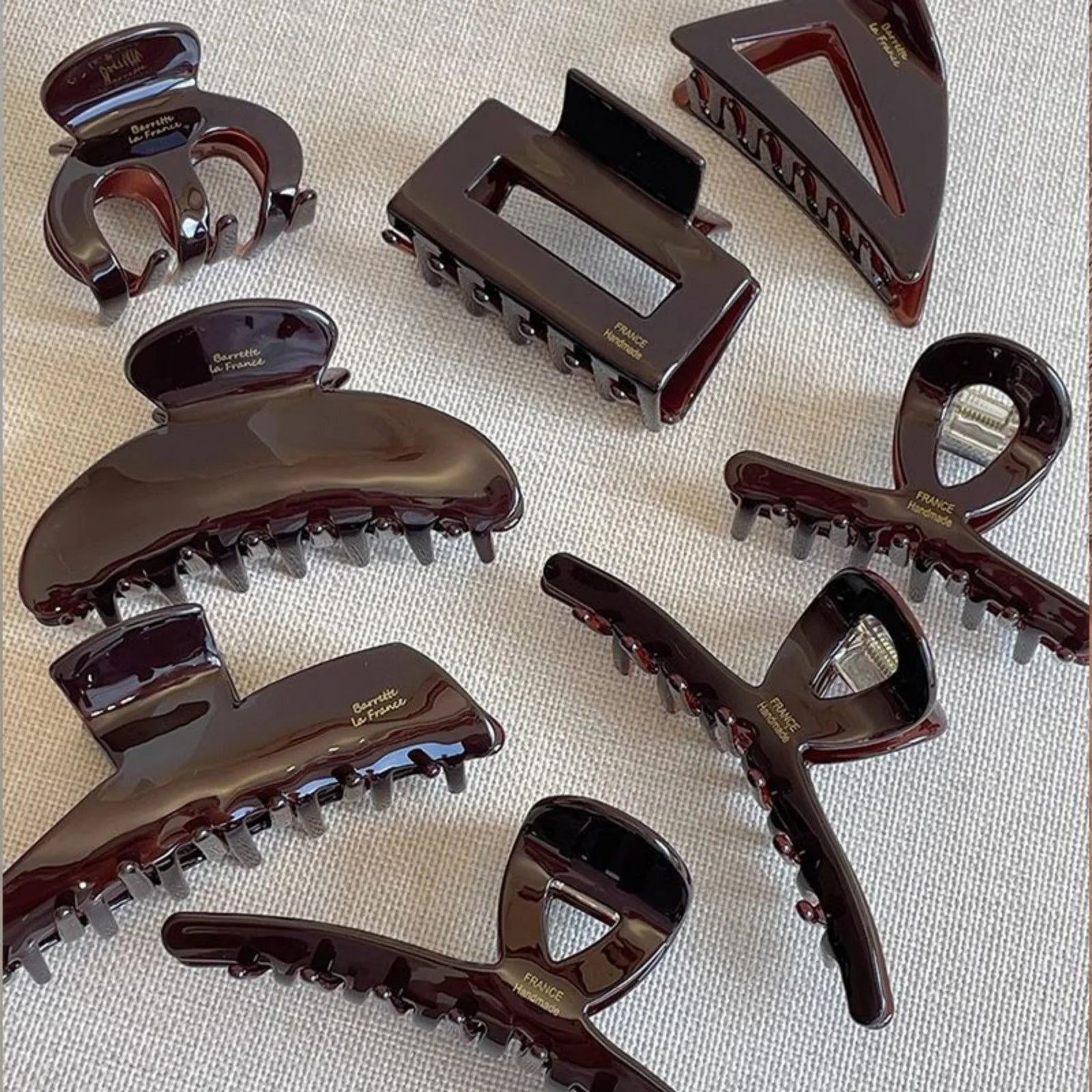 LIZAKOSHT  -  1PC Chocolate, Acetate, Grab Clip, Hair Clip, Female, Back of Head, Hair Grip, Premium, Shark, High Quality, Four Seasons
