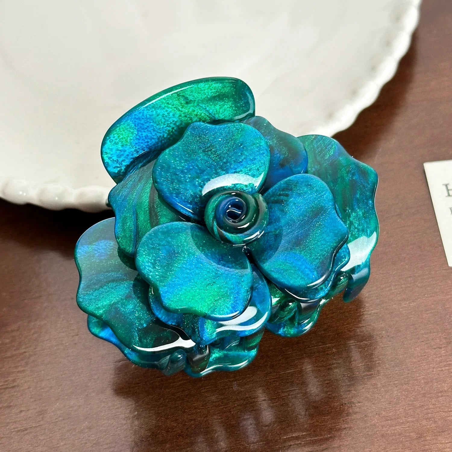 LIZAKOSHT  -  French Three-dimensional Camellia Hair Claw Acetate Elegant Rose Flower Crab Hair Clips Spring Hair Accessories for Women Girls