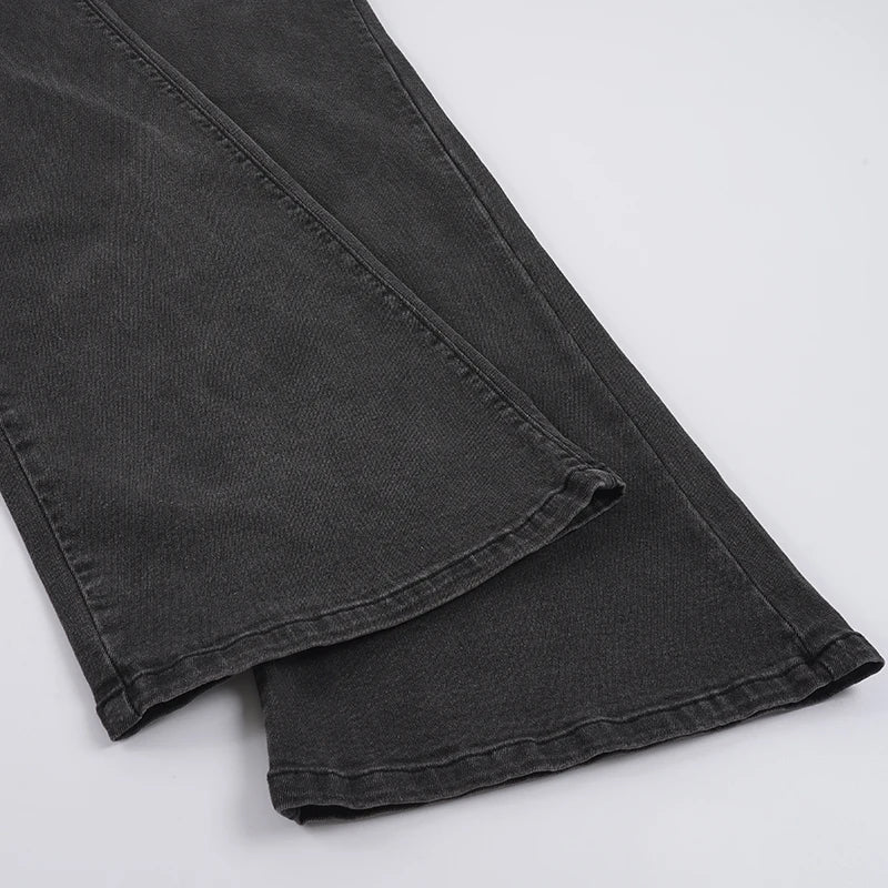 LIZAKOSHT  -  Punk Low Waist Flare Stretch Jeans Y2k Streetwear Denim Pants Women's Casual Skinny Trousers Aesthetic All match 2026
