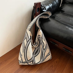 LIZAKOSHT  -  Retro Large Capaci Canvas Tote Bag Women's New Sle Lazy Faion Single oulder Bag Trendy Tot Bag Briti Sle Con...