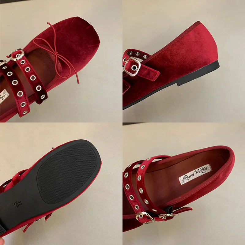LIZAKOSHT  -  Soft Female Round Toe Footwear Women Mary Janes Lolita Shoes New Silk Fashion Buckle Strap Elegant Shallow Ladies Flats Shoes