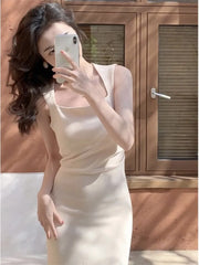 LIZAKOSHT  -  Summer Classic Solid Color Elegant Dress Women's New Slim-fit Slimming Sleeveless Sexy Hip Long Dress