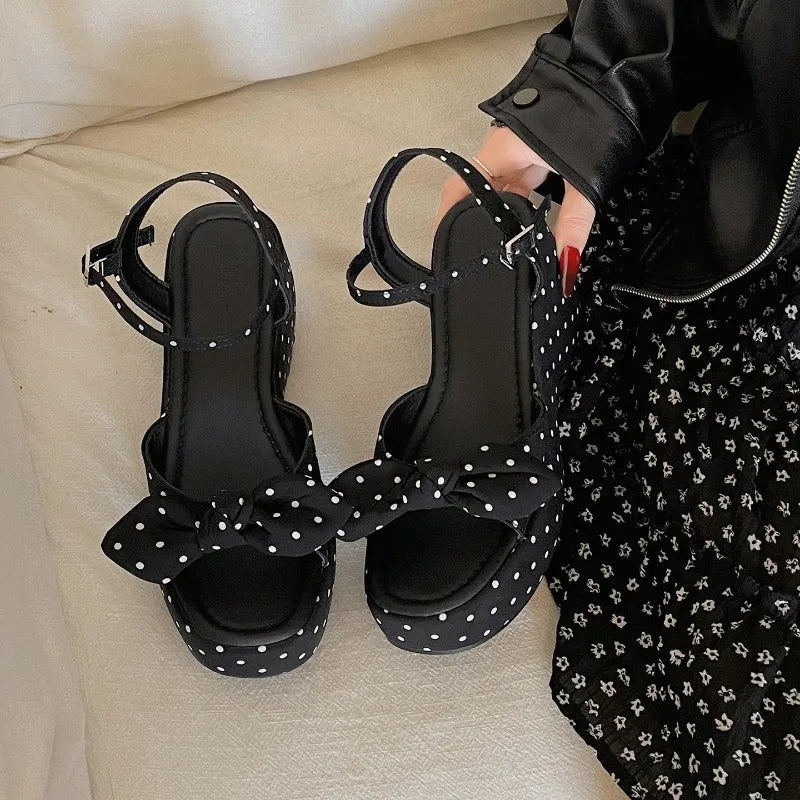 LIZAKOSHT  -  New Summer Women Floral Platform Thick Bottom Sandals Fashion Open Toe Party Dress Shoes Street Style Wedges Heels Sandalias
