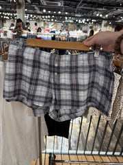 LIZAKOSHT  -  Plaid Straight Shorts Woman Summer Buttons Decorate Elastic Low Waist Cotton Short Pants Female Casual Home Pajamas New Bottom