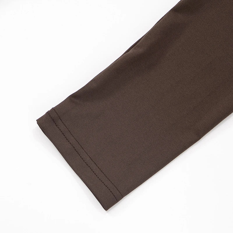 LIZAKOSHT  -  High Collar Hollow Out Solid Color Long-sleeved Bodycon Slim Dresses Sexy Split Skinny Elegant Club Maxi Vestidos