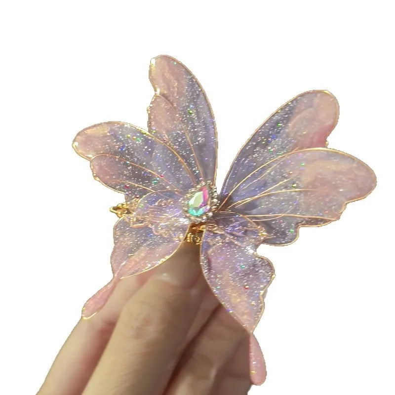 LIZAKOSHT  -  1PC Butterfly Dream Super Fairy New Chinese Retro Heat Shrink Butterfly Hair Clip Niche Design Temperament Hanfu Side Clip