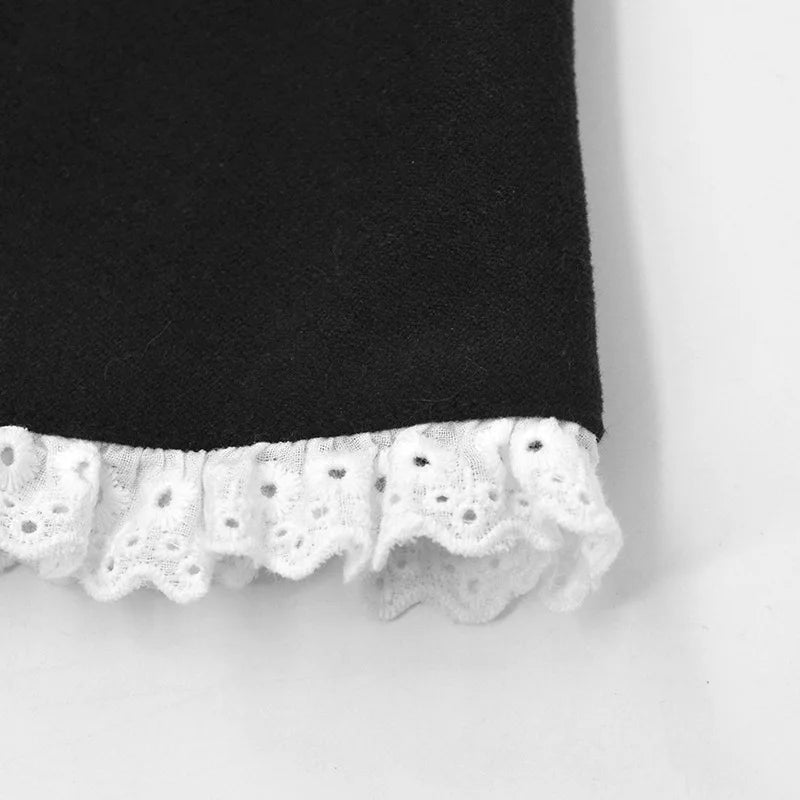 LIZAKOSHT  -  New Autumn Fashion French Streetwear Sexy A-LINE Dress Women Lace Slim Black Dress Female Clubwear Elegant Party Mini Dresses