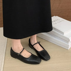 LIZAKOSHT - Spring Women Red White Flat Shoes Fashion Round Toe Ladies Soft Sole Dress Ballerinas Shoes Casual Outdoor Elegant Mary Jane Sho