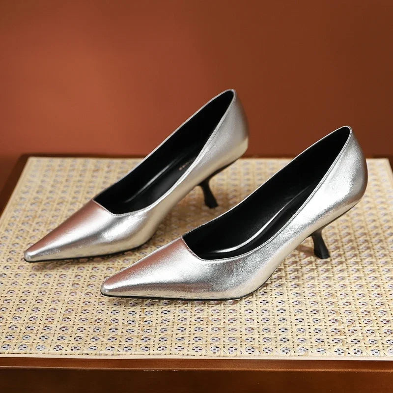 LIZAKOSHT  -  New Designer Pointed Toe Pumps Women Shallow Elegant Thin Heels Office Shoes Dress Fashion Comfy Concise Sexy High Heeled Women