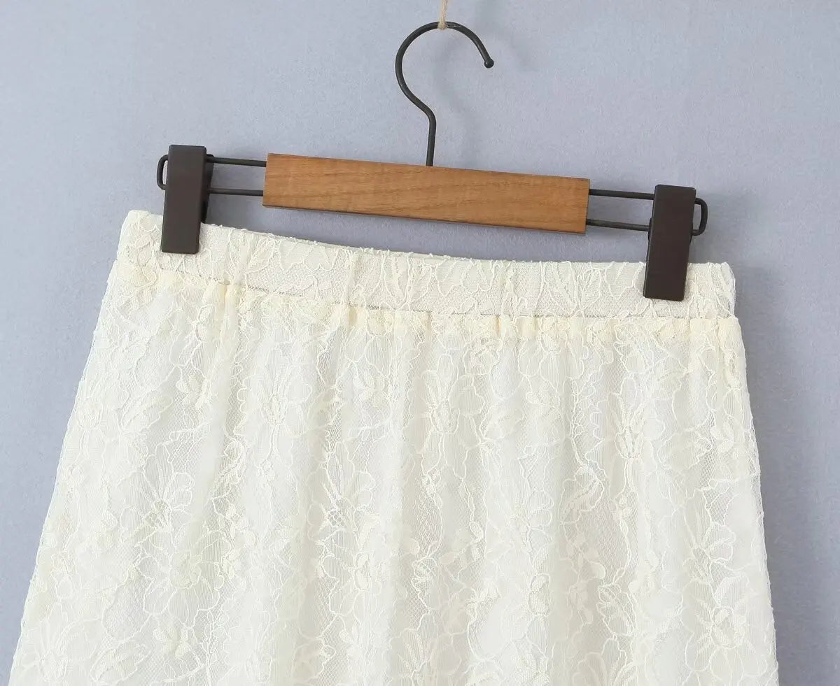 LIZAKOSHT  -  Perspective Skirt Women Lace Asymmetric Sexy Summer Skirt