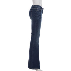 LIZAKOSHT  -  Y2k Low-Waist Slim Skinny Jeans Women's Casual Streetwear Denim Pants Vintage Aesthetic 2000s Trousers All match Outfit