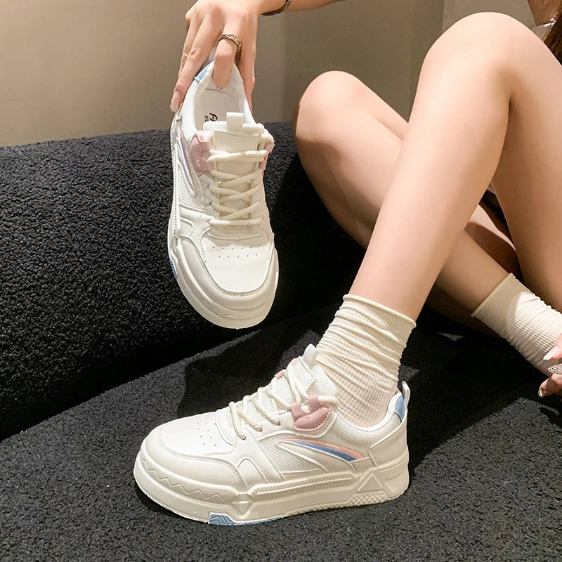 LIZAKOSHT  -  Women's Autumn Sneakers Woman Platform Sport Shoes Female Flat Casual Shoes Breathable Lace Up Tennis Vulcanized Shoes