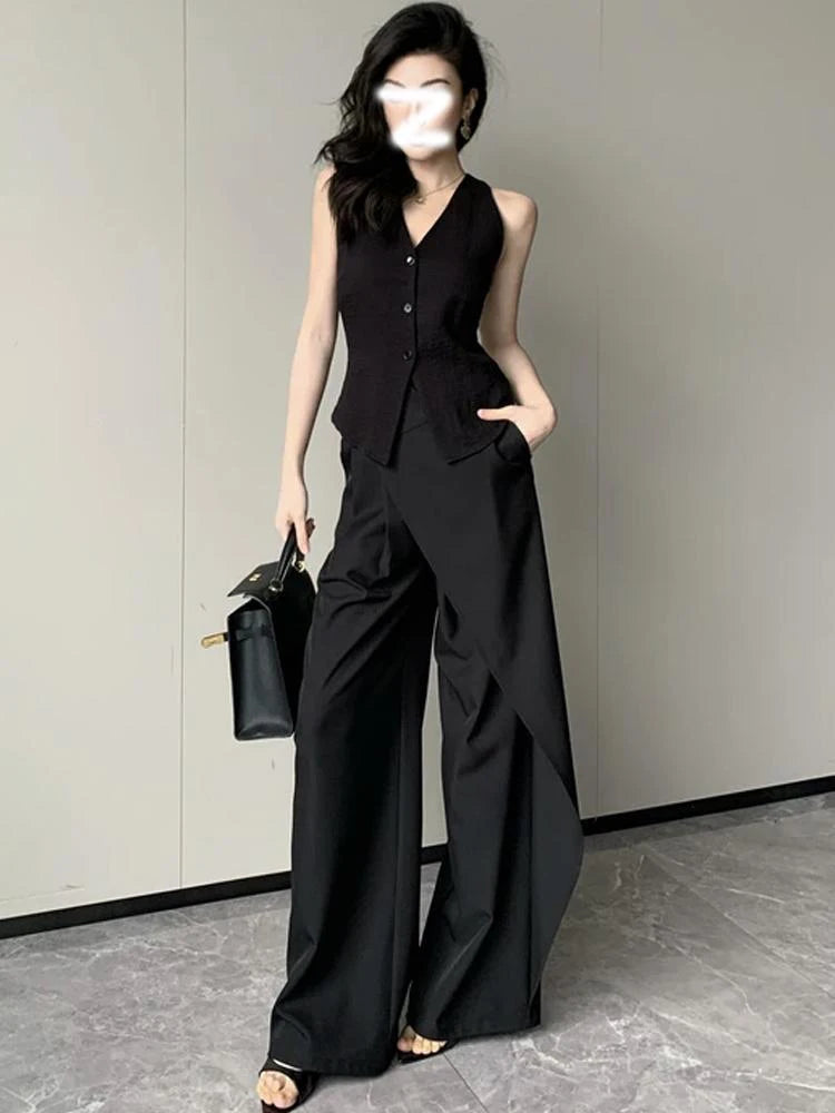 LIZAKOSHT  -  Women's V-Neck Single Breasted Sleeveless Vest New Fashion Summer Linen-Blend Waistcoat For Women Casual Chic Ladies Vest Tops