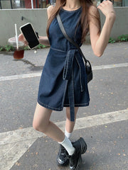 LIZAKOSHT  -  New Elegant Sleeveless Y2k Mini Dress Women 2000s Casual Outwear Short Party Dress Vintage One Piece Dress Korean Fashion