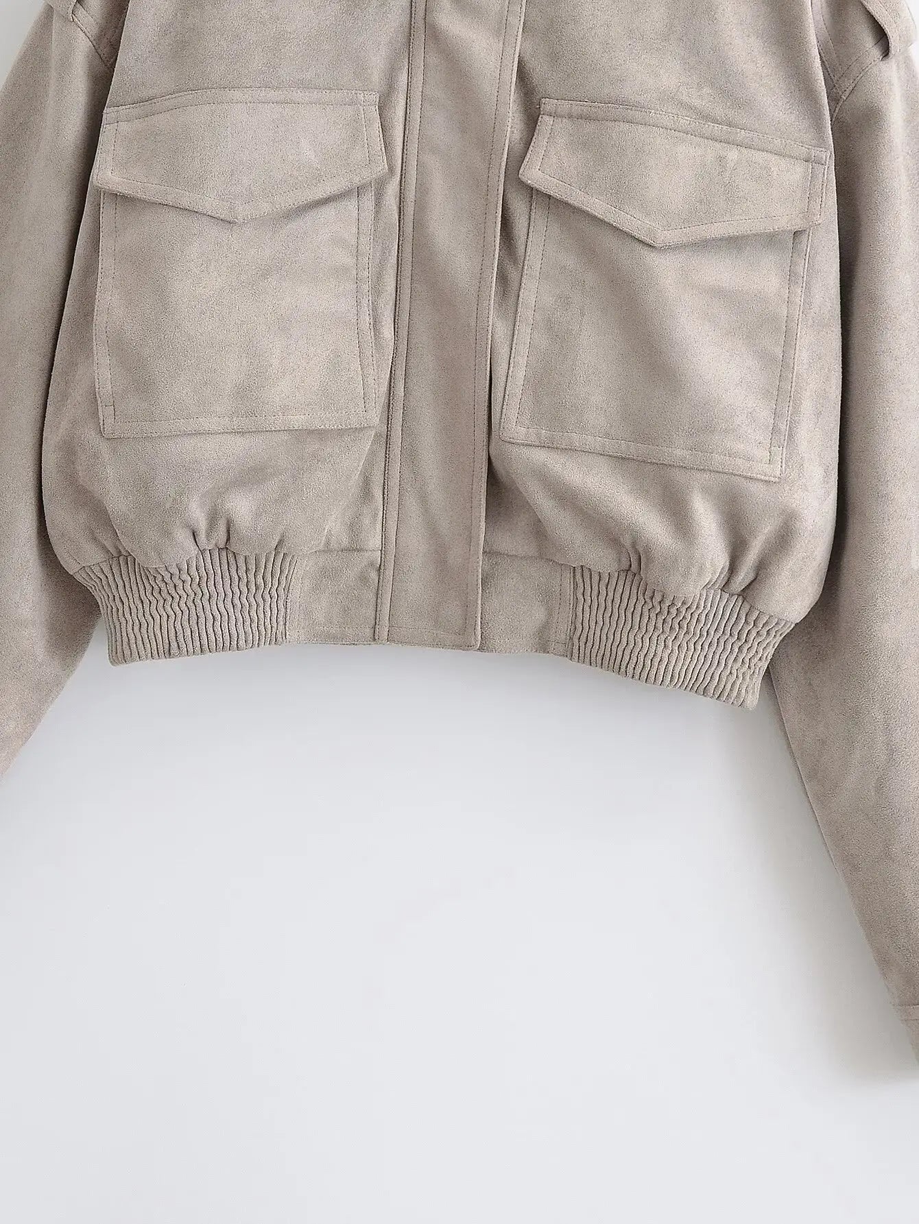 LIZAKOSHT  -  Vintage Stand Collar Women's Coat Full Sleeve Pocket Zippers Loose Lady Short Jackets Autumn Winter Female Streetwear