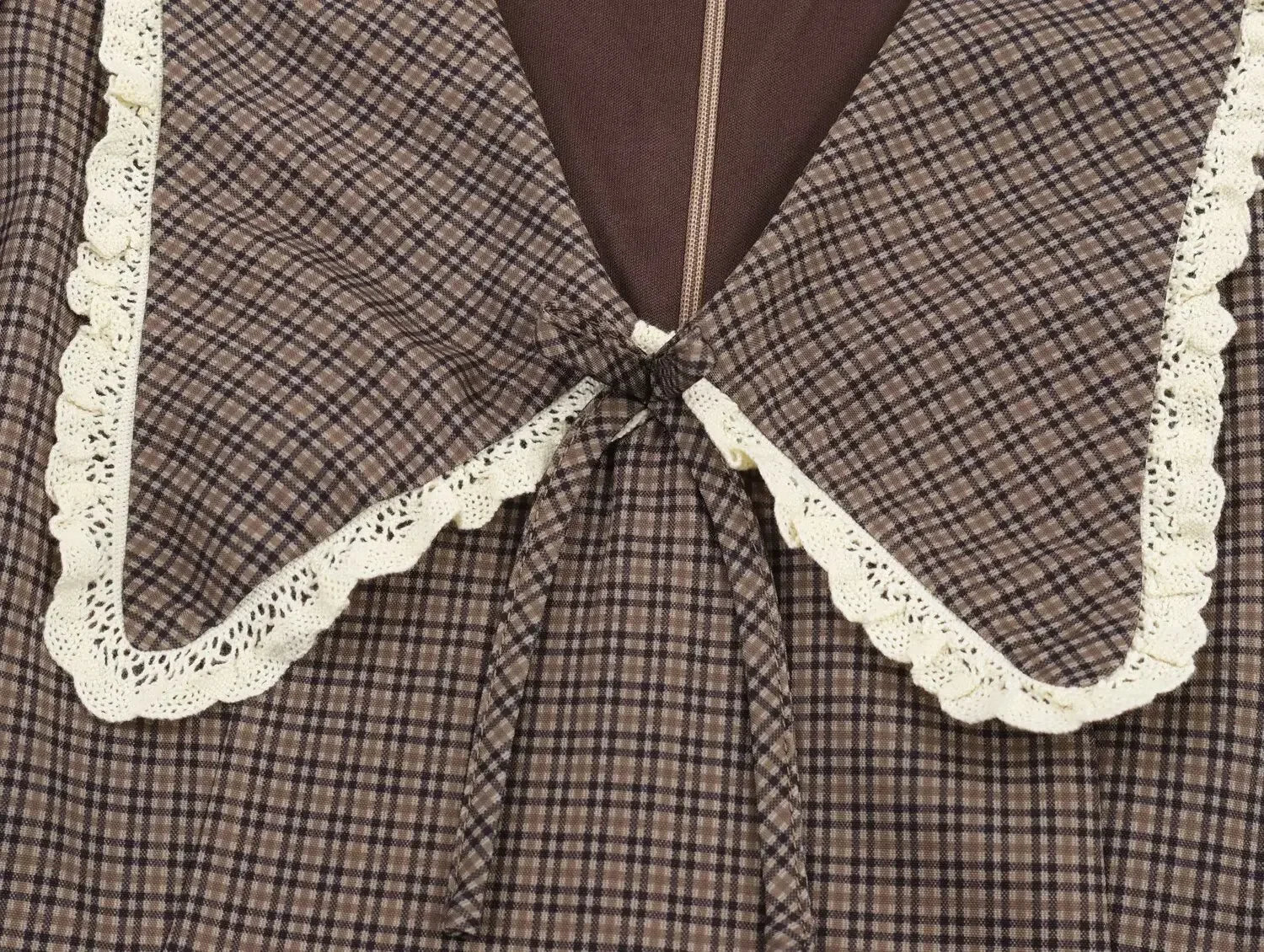 LIZAKOSHT  -  Plaid Waist Cinched Mini Dress Casual V-neck Short Sleeved Lace Up Slim Fit A-line Women Dresses Lady Daily Commute Vestido