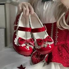 LIZAKOSHT  -  Japanese Kawaii Lolita Mary Janes Shoes Women Bow-knot Vintage Sweet Pumps Shoes Female Elegant Fashion Buckle Strap Shoes 2024