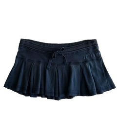 LIZAKOSHT  -  American Fashion High Street Thin Casual Skirts Y2k Aesthetic Lace Up Waist Letter Print Pleated Jupe Harajuku All Match Skirts