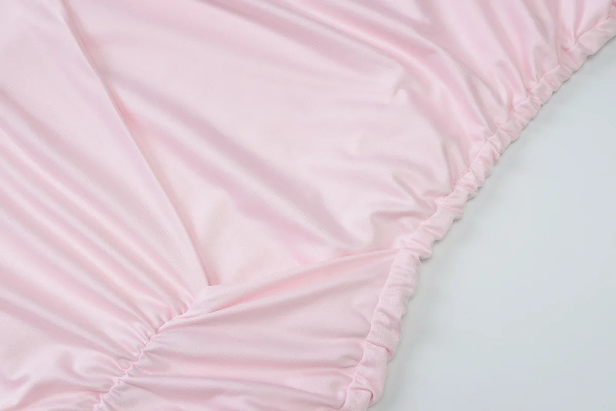 LIZAKOSHT  -  Ruffled Fashion Bandeau Maxi Dress For Women High Waist Slim Backless Patchwork Summer New Dress Female Bodycon Dress