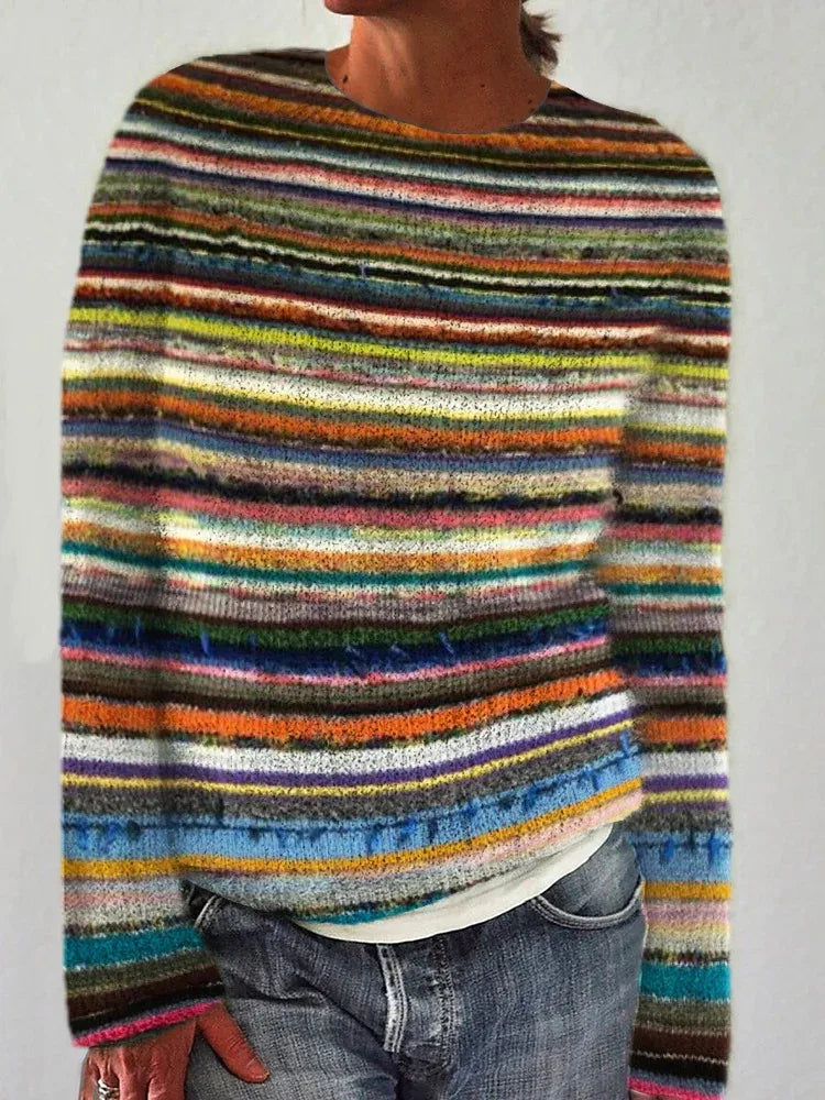 LIZAKOSHT  -  3D Print Women Sweater Pattern Pullover Casual Loose Knit Top Sweaters
