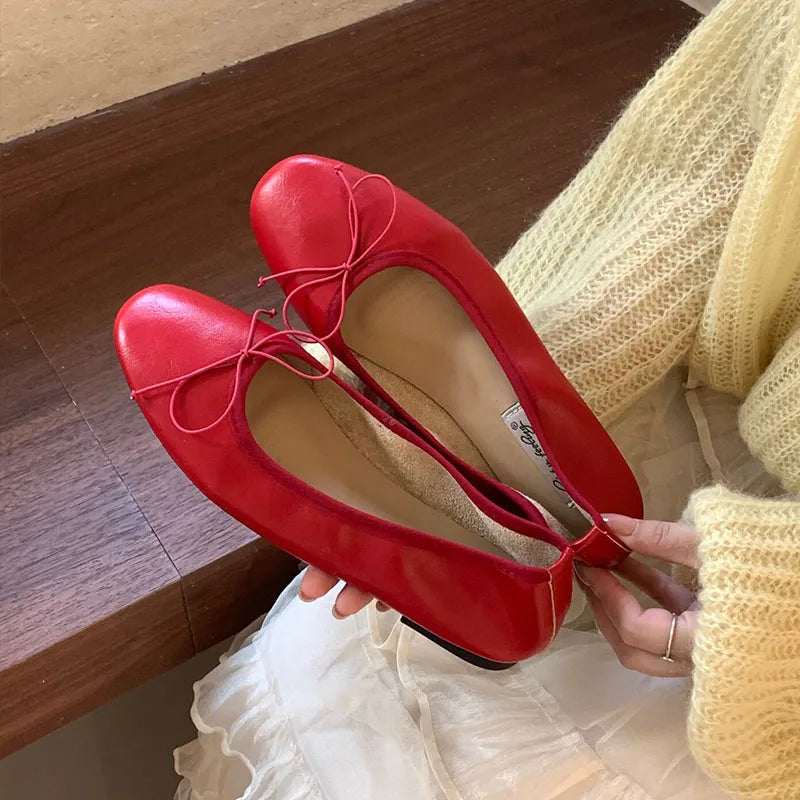 LIZAKOSHT  -  Fashion Round Toe Ladies Ballet Flats Female Slip On Footwear Shoes Butterfly-Knot New Spring Summer Flat With Shoes For Women