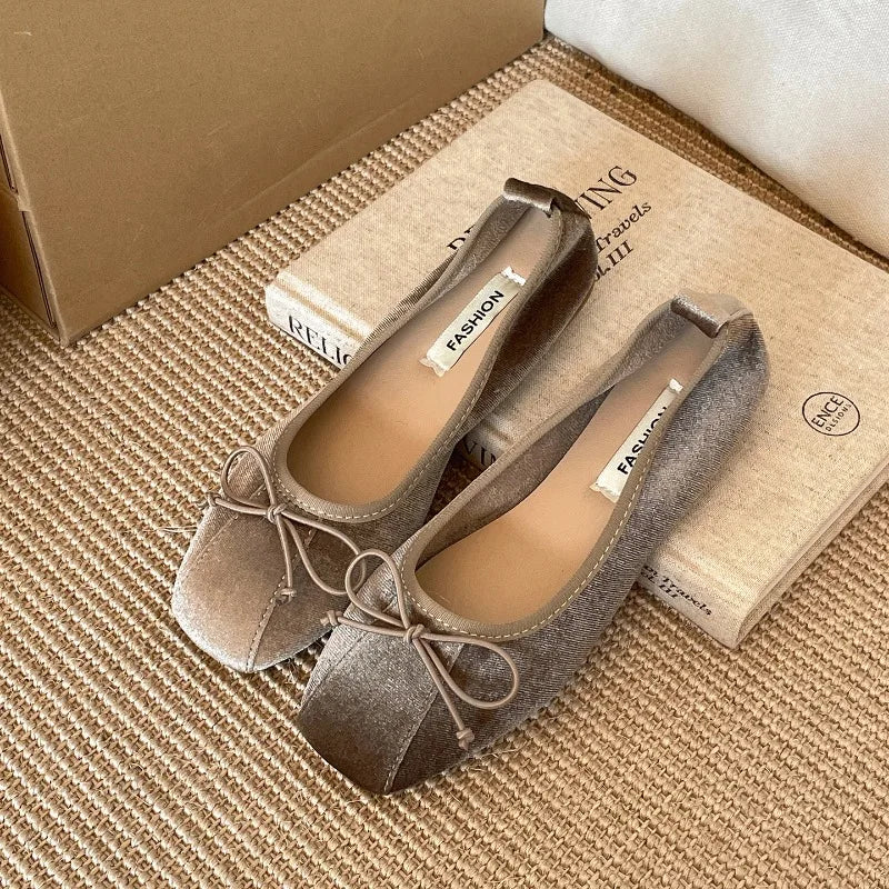 LIZAKOSHT  -  Spring New Brand Women Flat Shoes Fashion Round Toe Shallow Slip On Single Shoes Soft Flat Heel Outdoor Casual Boat Shoes