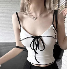 LIZAKOSHT  -  Sexy Fashionable Color-Block V-Neck Camisole Top for Women Summer Sleeveless All Match Tank Tops Woman