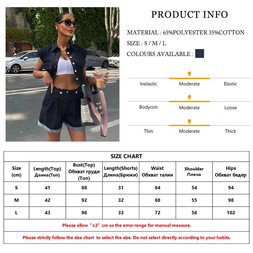 LIZAKOSHT  -  Fashion Women Pajamas Suit Turn-Down Collar Sleepwear Crop Top Nightie Sleeveless Nightwear Shorts Ladies Pyjamas Set