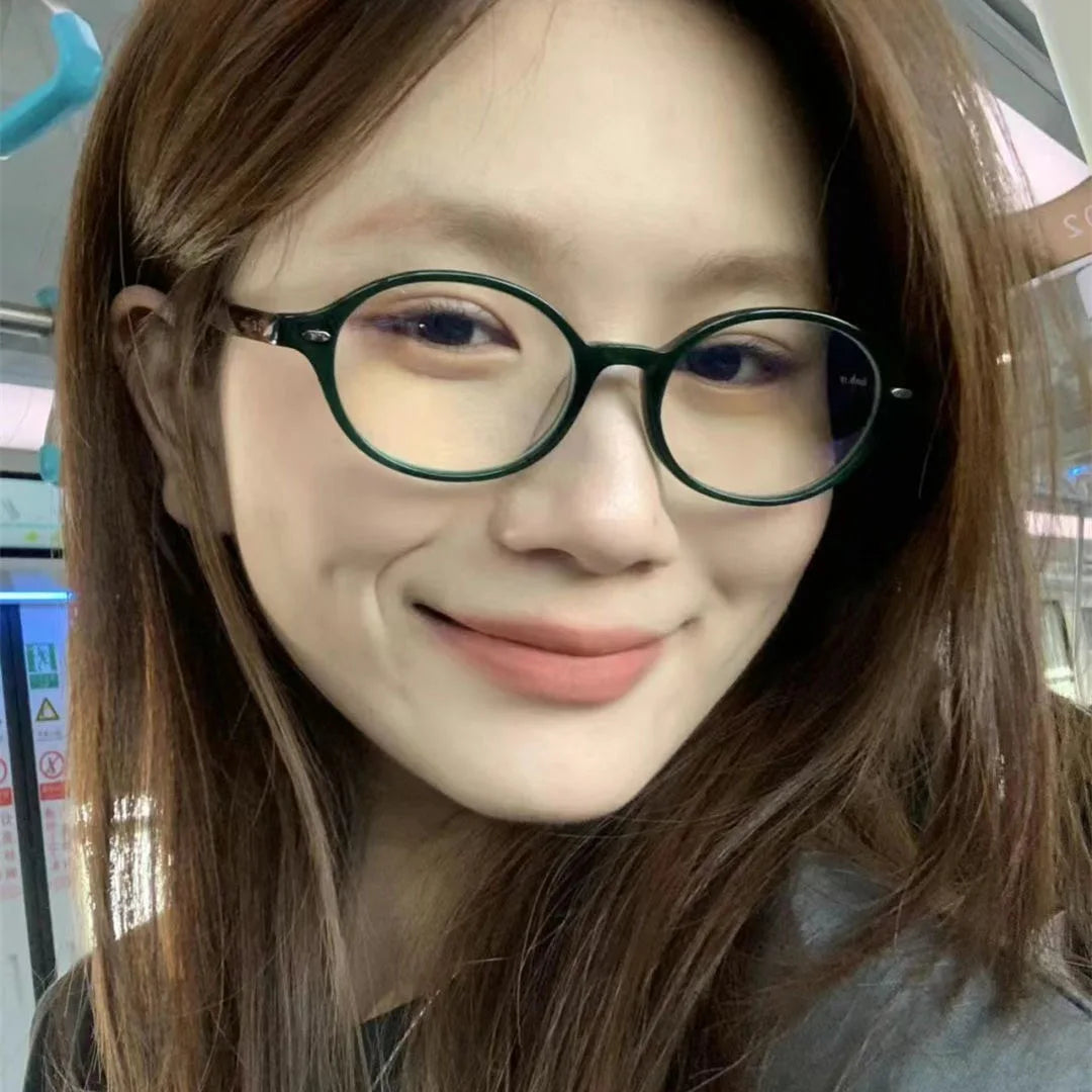 LIZAKOSHT  -  Vintage Oval Frame Glasses Women Retro Y2K Eyewear Brand Shades Computer Reading Eyeglasses Anti-blue Light Glasses Decoration