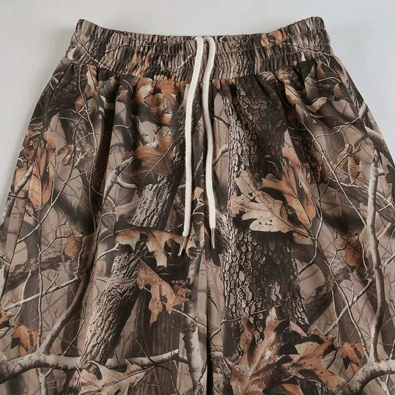 LIZAKOSHT  -  Vintage Plant Printed Wide Leg Pants Casual Loose Mid-Waisted Trouser Women Autumn Spring Fashion Streetwear Ladies
